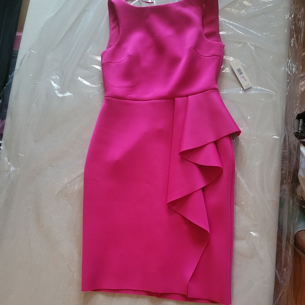 Hot Pink Side Ruffled Dress 💗